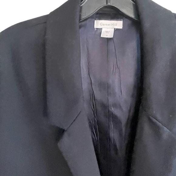 Garnet Hill Blue 100% Wool One button Blazer Jacket NWOT size 0 Oversized - Picture 6 of 8
